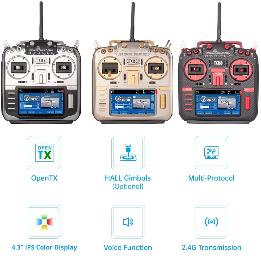 Amazon | RADIOMASTER TX16S V3.0 MAXエディション カーボン ゴールド